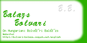 balazs bolvari business card